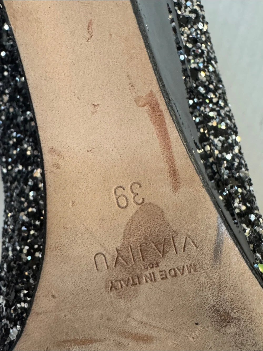 Viajiyu Italy Womens Silver Glitter Pointed-Toe Wedge heels EU 39/ US 8.5-9